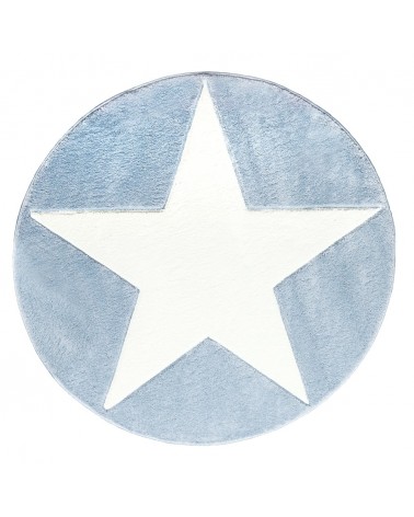 Gyerekszoba Szőnyegek LE Csillagos kör szőnyeg kék-fehér színben - minőségi gyerekszőnyeg