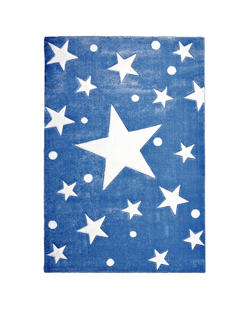 Gyerekszoba Szőnyegek LE Csillagok IV. kék - fehér színben - minőségi gyerekszőnyeg