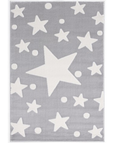 Gyerekszoba Szőnyegek LE Estrella csillagos, ezüstszürke - fehér színű gyerekszőnyeg