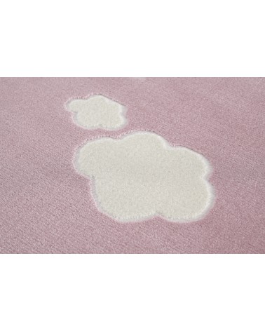 Gyerekszoba Szőnyegek LE Skycloud felhős, rózsaszín - fehér színű kör gyerekszőnyeg